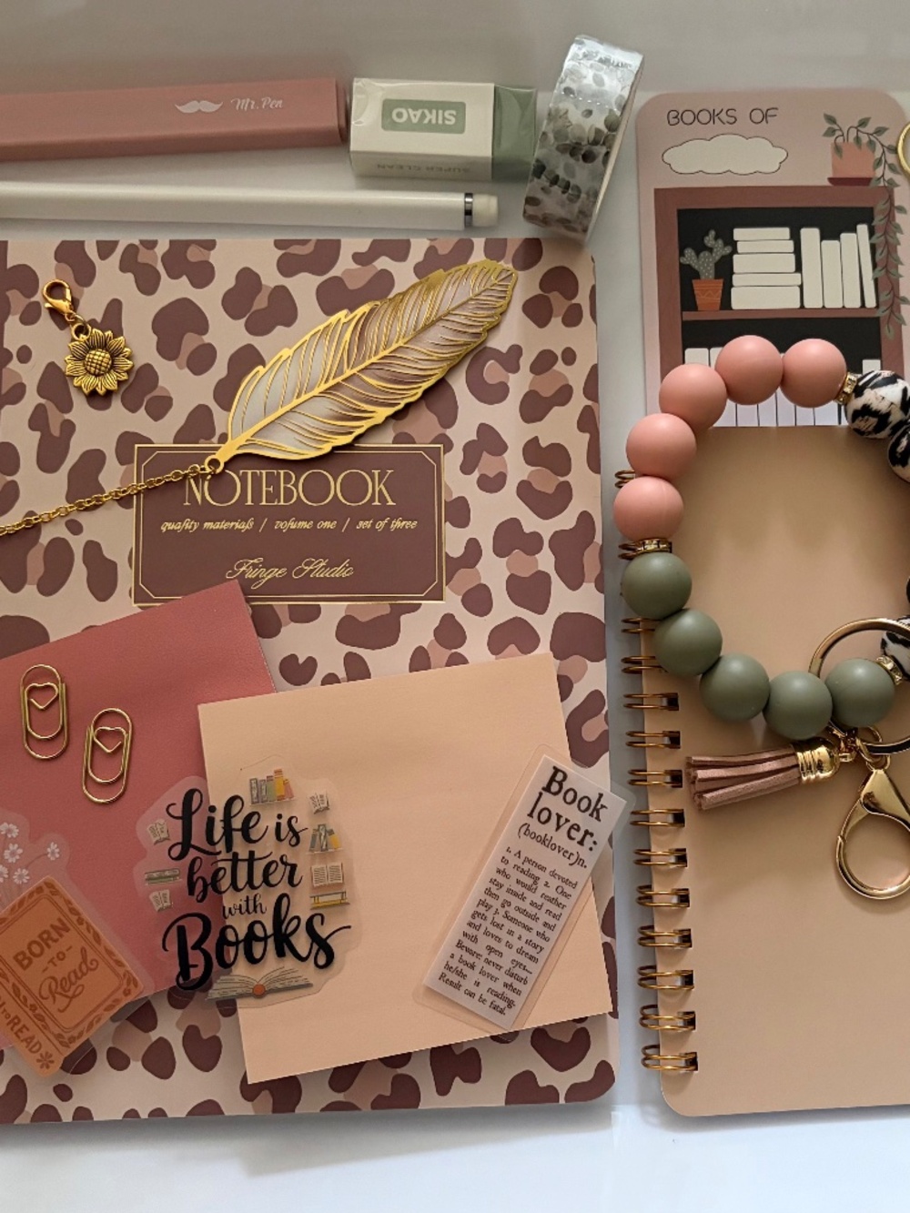 Aesthetic Stationery Bundle – Leopard & Blush Edition